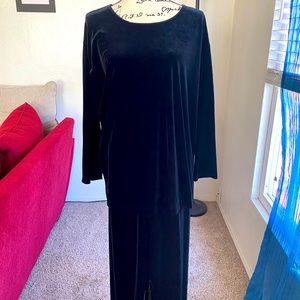 Vintage Black Velvet Romper Pant suit